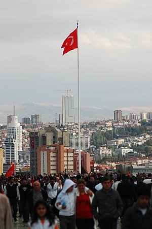 Uitsig oor Ankara in Turkye.